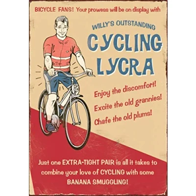 Image of Quitting Hollywood Willy&#039;s Cycling Lycra Humour Birthday Card Funny Cards AO2015