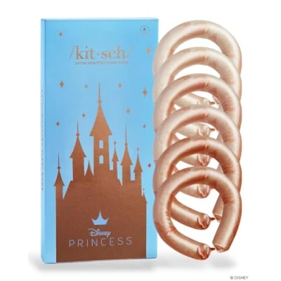 Image of Disney x Kitsch Heatless Flexi Rods 6 pcs Satin No Heat Hair Curlers for Blowout Curls and Short