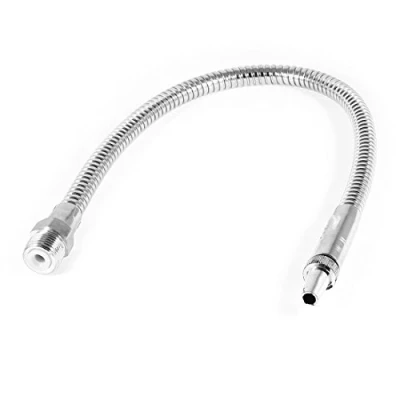 Image of sourcingmap 1/2&quot;PT Male Thread Round Nozzle Metal Flexible Coolant Hose 58cm Long