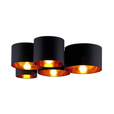 Image of Lindby ceiling light Laurenz, 5 bulb, 83cm black/gold