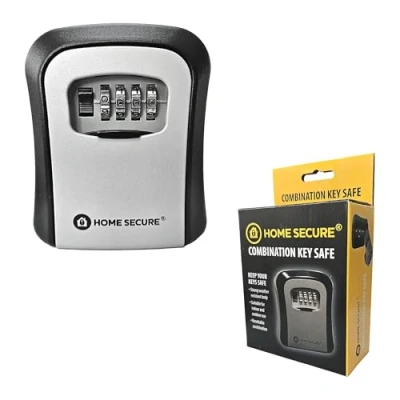 Image of Home Secure™ Combination Key Safe Weather Resistant Wall Mounted Storage Box with 4 Digit Resettable Lock Secure Outdoor Spare Holder