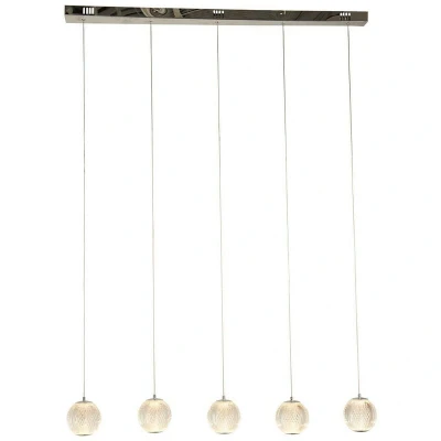 Image of Allure 5 Light Bar Pendant Chrome, Clear Acrylic