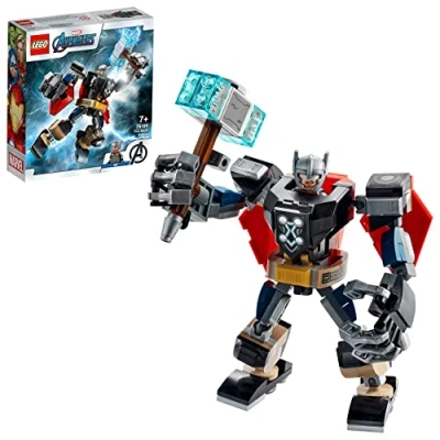 Image of LEGO 76169 Super Heroes Marvel Avengers Thor Mech Armour Set, Action Figure Toy with Minifigure