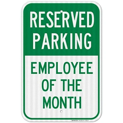Image of Inga Reserved Parking Employee Of The Month Sign Funny Retro Metal 8x12 inches