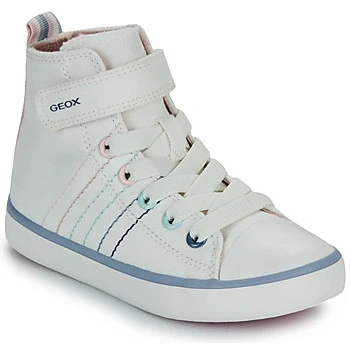 Image of Geox J GISLI GIRL girls&#039;s Children&#039;s Shoes (High top Trainers) in White