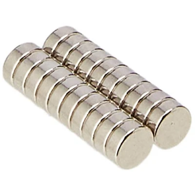 Image of N42 Neodymium Magnet for Arts, Crafts, Model Making, DIY, Hobbies, Office, and Home 4mm dia x 1.5mm thick 0.36kg Pull Pack of 20