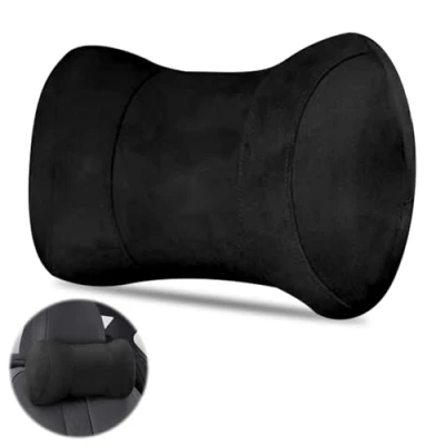 Image of SIMDAO Car Neck Pillow,Lumbar Support Pillow, Breathable Cover Memory Foam Lumbar Back Pillow Relief Pain,Suitable for Seat,Office Chair,Wheelchair Black