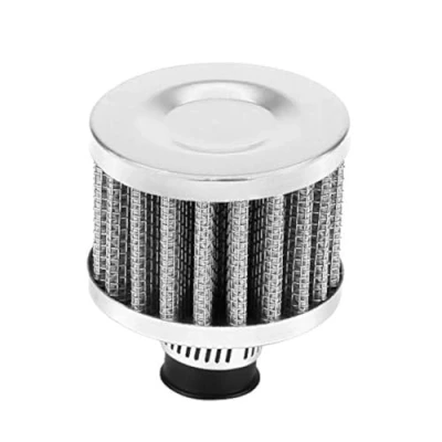 Image of Oil Breather Filter, Universal 12mm Car Air Filter Motorcycle Catcher Tank Cold Intake Kit for Scooter ATV Dirt Pit Bike Motorcycle(silver)