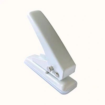 Image of Hole Punch, 6mm Single Puncher Perforator for Paper Card Tag, White
