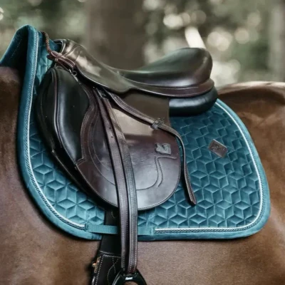 Image of Kentucky Horsewear Saddle Pad Velvet Jumping Emerald Pads &amp; Blankets Horse Equestrian