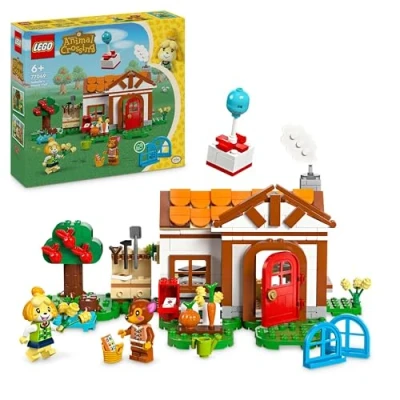 Image of LEGO Animal Crossing Isabelle’s House Visit, Creative Building Toy for 6 Plus Year Old Kids, Girls &amp; Boys, Includes 2 Minifigures from the Video Game Series Including Fauna, Birthday Gift Idea 77049