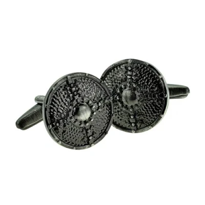 Image of Antique Finish High Detail Viking Battle Shield Cufflinks (X2AJ336)