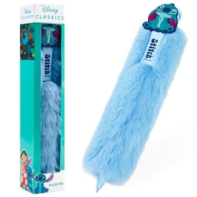 Image of Disney Stitch Retractable Ballpoint Pen Fluffy Novelty Gifts for Her (Blue)