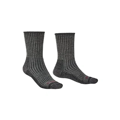 Image of Bridgedale Men&#039;s Hike Midweight Boot Height Merino Comfort Socks, Charcoal, Large