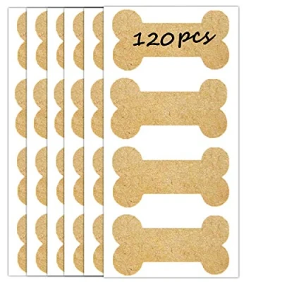 Image of Kraft Dog Bone Labels, 2.75&quot; x 1.5&quot; Inches Wall Decor Party Decorations Stickers for Kids Boy Girls Room Decoration,Nursery Decals Easy Paste Removable （120 Pcs）