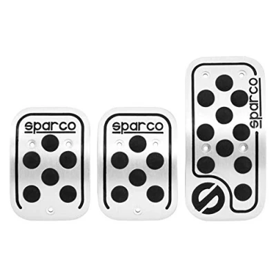 Image of Sparco SPC0406BK Aluminum Racing Pedals Set with Non Slip Rubber, Black