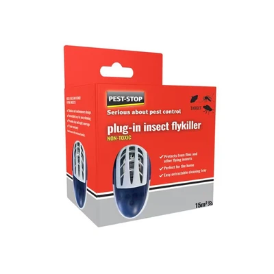 Image of Pest Stop Plug in Insect Flykiller Kill Flies and Other Flying Insects Easy to Clean Day Night Protection 15m Coverage