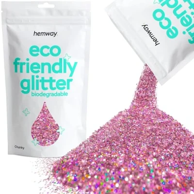Image of Biodegradable Glitter Rose Pink Holographic Eco Friendly Plant Based Bio Chunky for Face Body Hair Craft Resin Festival Makeup Eyeshadow 100g / 3.5oz