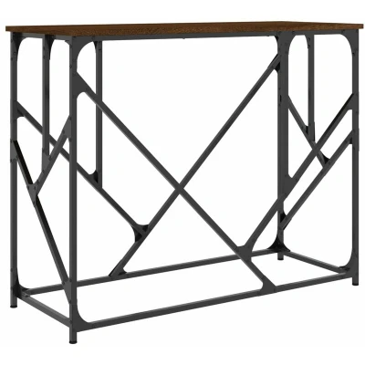 Image of vidaXL Console Table Brown Oak 100x40x80 cm Engineered Wood