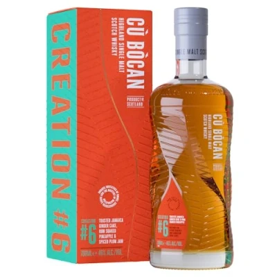 Image of Cù Bòcan Whisky Creation #6 Single Malt Whisky, Scotch Whisky. Non chill Filtered Whiskey 46% Alc/Vol 70cl Glass Bottle in Gift Box
