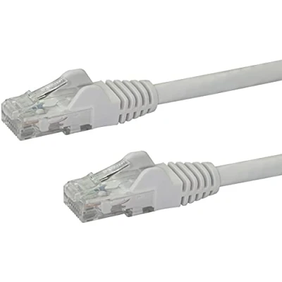 Image of StarTech.com Cat6 Ethernet Cable 100 ft White Patch Snagless Long Network Cord Cat 6 100ft (N6PATCH100WH)