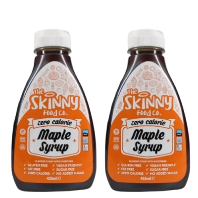 Image of Skinny Food Syrup, Sugar Free Maple Syrup x 2! Zero Calorie For Breakfast, Snacks, Drinks &amp; Desserts Vegan, Gluten free, Keto Paleo Friendly