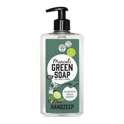 Image of Marcel&#039;s Green Soap Hand Black Pepper &amp; Bergamot Handwash Dispenser Vegan 97% Biodegradable 500ml