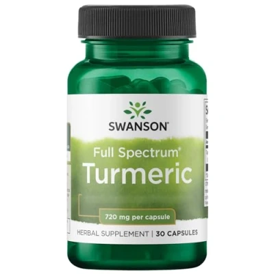 Image of Swanson, Full Spectrum Turmeric, 720mg, 30 Capsules, SOYA Free, Gluten GMO Free