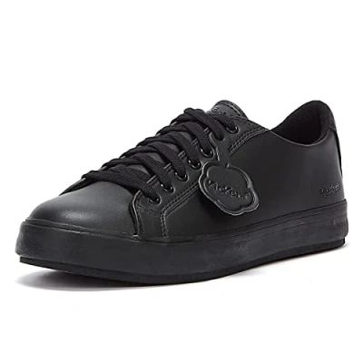 Image of Kickers Unisex Tovni Lacer Low Top Trainers, Vegan Black, 7 UK