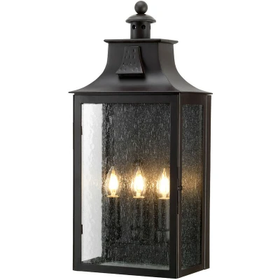 Image of Balmoral 3 Light Outdoor Wall Lantern Old Bronze IP44, E14