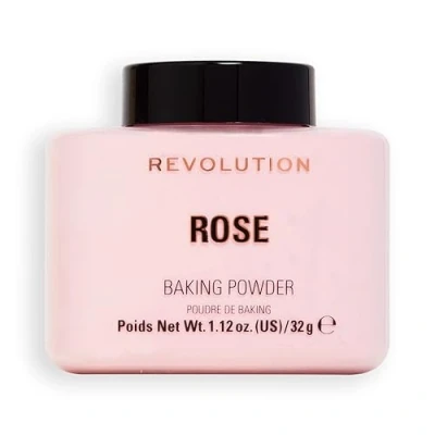 Image of Revolution Beauty London, Loose Baking Powder, Prolongs Makeup Wear, Brightening Setting For All Skin Tones, Rose, 32g