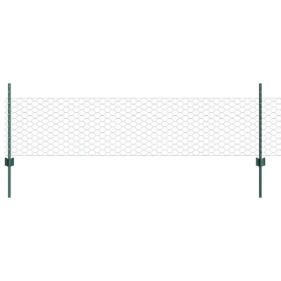Image of vidaXL Fence Posts 11 pcs U Channel Green 80 cm Steel