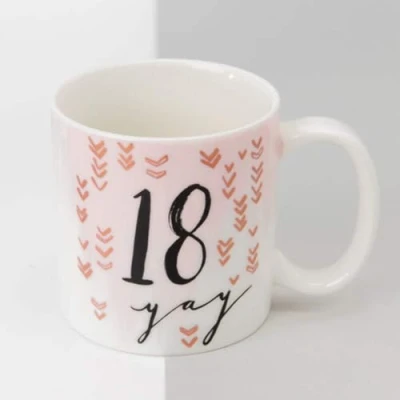 Image of Widdop HP10818 Hotchpotch Ceramic Mug 18th Birthday Rose Gold