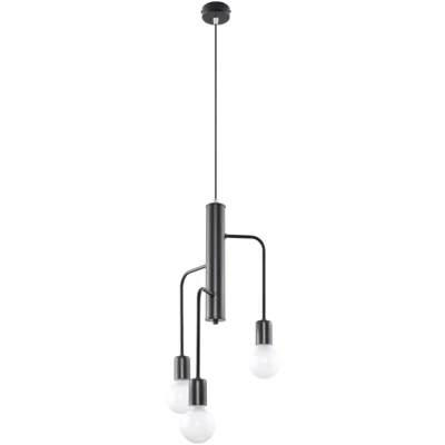 Image of Duomo 3 Light Cluster Drop Pendant Black, E27