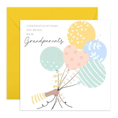 Image of Central 23 New Baby Card For Grandparents Congratulations Boy Or Girl Nan Shower Grandad Gifts Comes With Stickers And Envelope