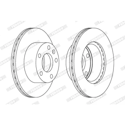 Image of DDF1640, DDF16401 Brake disc FERODO PREMIER DDF1640 294mm 24mm 5 130mm Vented Oiled