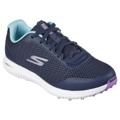Image of Skechers Womens Shoe GO Golf MAX 2 Fairway 3 Sneaker, Navy Mesh/Multi Trim, 7 UK