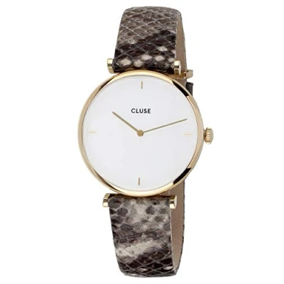 Image of CLUSE Triomphe Pearl Dial + Python Gold Watch