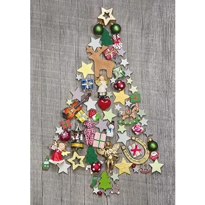 Image of Edition Colibri XL Christmas Card Colourful Tree with Envelope DIN A4 Folding Motif (11096)