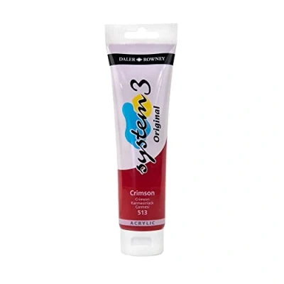 Image of Daler Rowney System3 Acrylic Paint, Plastic Tube, 5.07oz 150 ml, Crimson