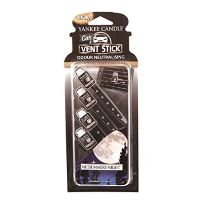 Image of Yankee Candle Vent Sticks Car Air Fresheners Midsummer&#039;s Night 4 Count Attaches to Vehicle Vents