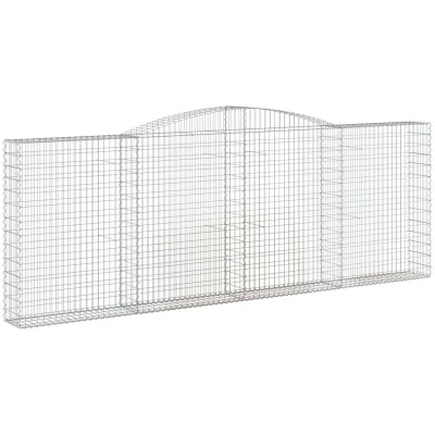 Image of Vidaxl Arched Gabion Baskets 5 pcs 400x30x140/160 cm Galvanised Iron