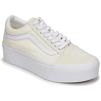 Image of Vans Womens Old Skool Stacked Trainers Natural Suede Size UK 8