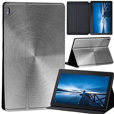 Image of Cartoon Case for Lenovo Tab M10 TB X605F/ X605L/ X505F/ X505L Leather Tri Fold Stand Cover 10.1 Inch Tablet (steel)