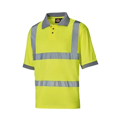 Image of Dickies High Visibility Mens Yellow Safety Polo Shirt Size Small