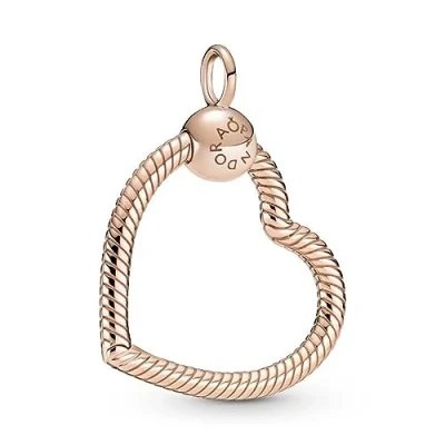 Image of Pandora Icons Heart 14k rose gold plated O pendant