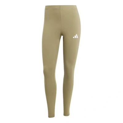 Image of adidas Women&#039;s ESSENTIALS 3 STRIPES COTTON LEGGINGS, olive strata/white, L