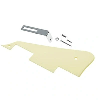 Image of Dopro Single Cream 1 Ply LP Guitar Pickguard with Chrome Bracket for Epiphone Les Paul