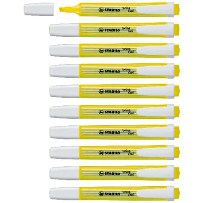 Image of Highlighter STABILO swing cool Pack of 10 Yellow