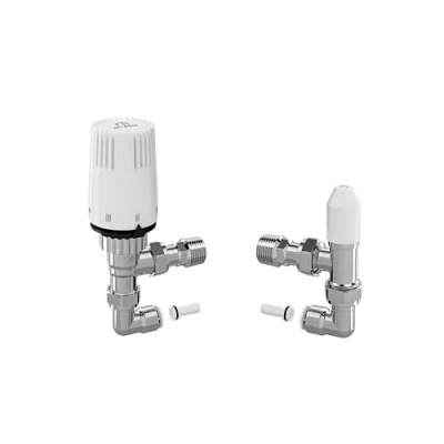 Image of Myson PETPAK 10mm TRV &amp; Lockshield Angled Chrome PF90 PETPAK10ACPF90